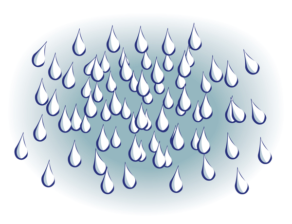 mano gocce di pioggia disegnato 
