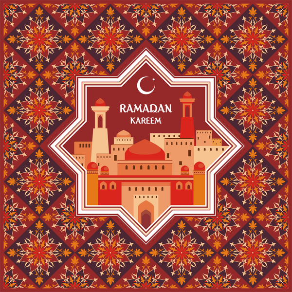 ramadan Karten Gruß braun 