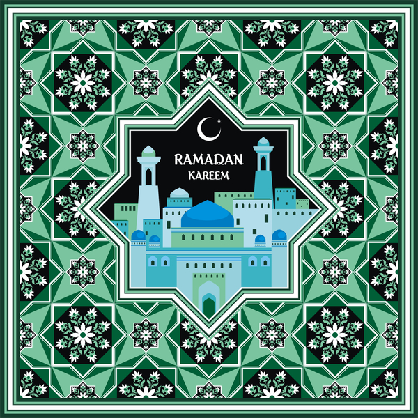 ramadan Karte Gruß grün 