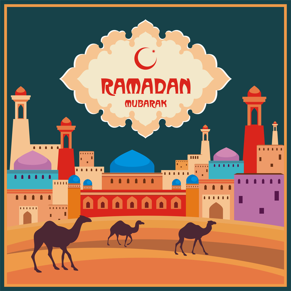 voeux ramadan multicolore carte 
