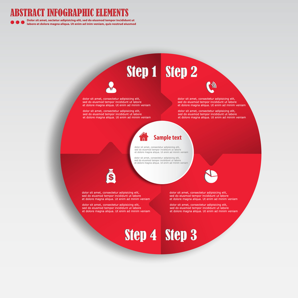 rouge infographie cercle 