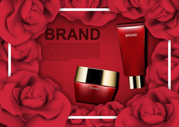 röda rosor kosmetiska annonser 