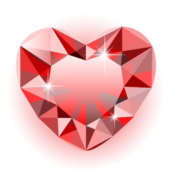 rouge forme Diamant Coeur 