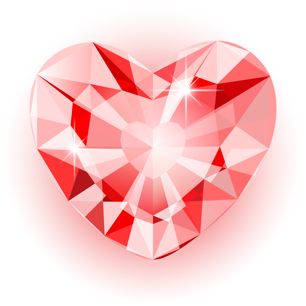 rod hjärta form diamond 