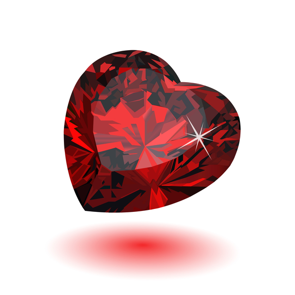 rouge forme Diamant Coeur 