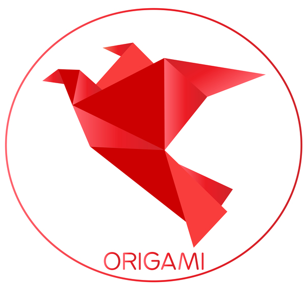 rouge origami Oiseau 