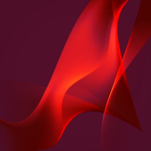 、抽象的な、赤い、波線 