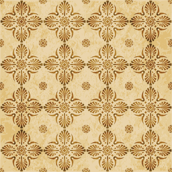 Retro-Schriftart nahtlose Muster Kaleidoskop floral 