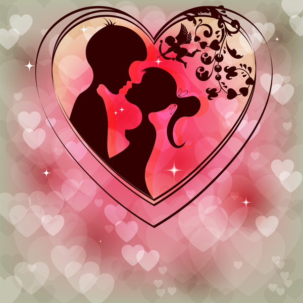 Saint-Valentin romantique jour carte amoureux 