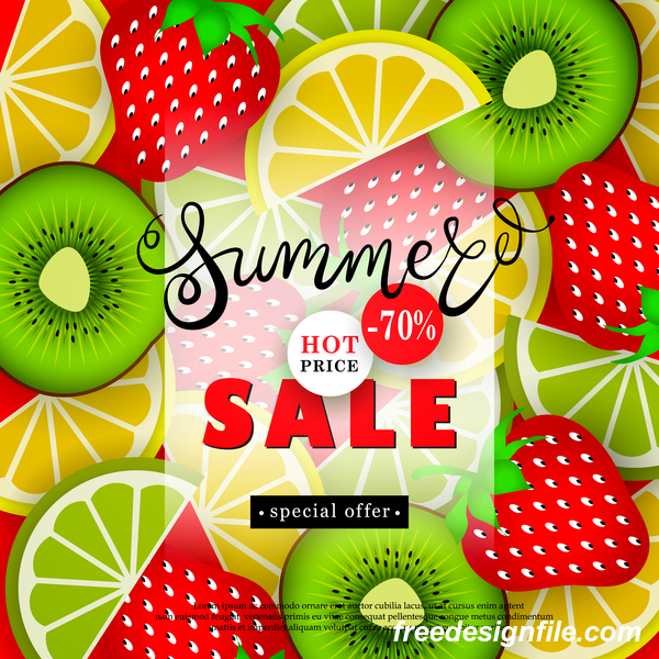 Verkauf Sommer Rabatte poster Obst advertisemen  