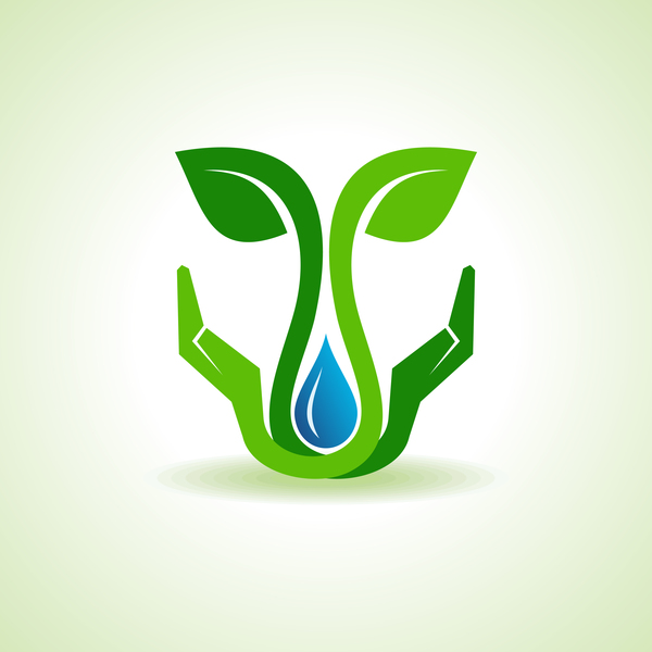 水保存のロゴ デザイン エコ 