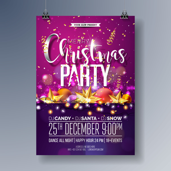 Weihnachten poster party Musik flyer 