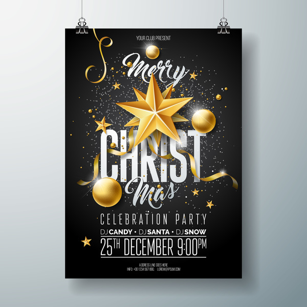 poster party Natale musica flyer 