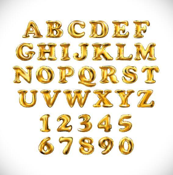 und glänzend golden alphabet 