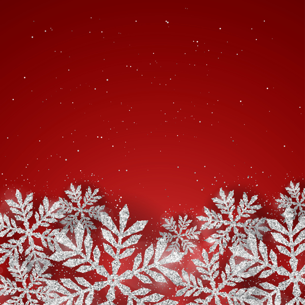 rouge Noel flocons de neige argent  
