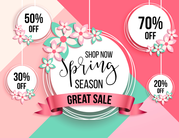 spring seasonal sale label 