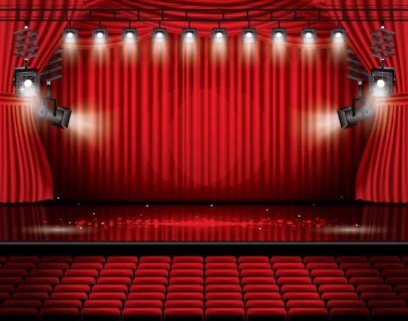 stage red curtain 