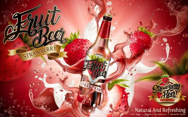 Öl jordgubb affisch 