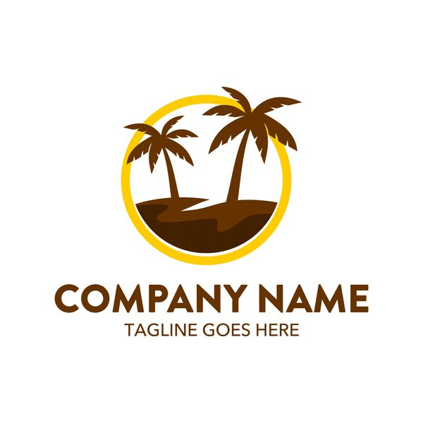 tree summer palm logos 