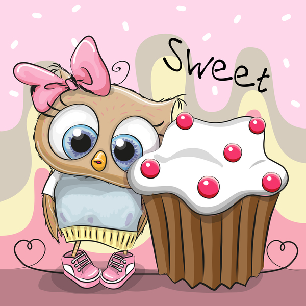 süß Karte cupcake 