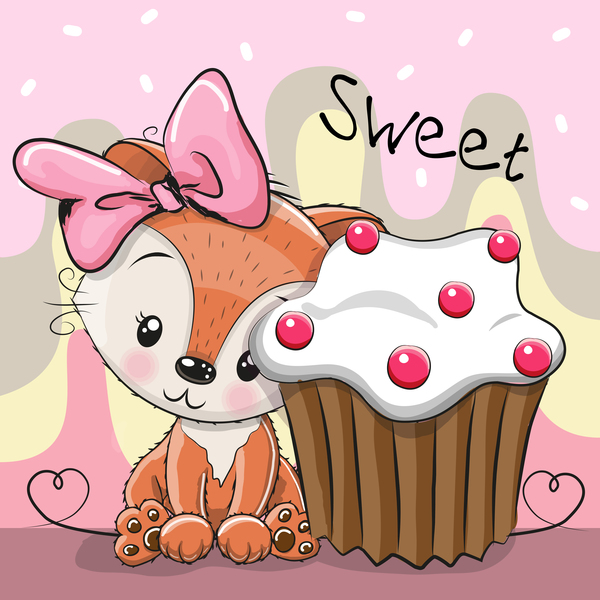 süß Karte cupcake 