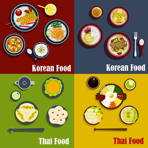 、食品、韓国語、タイ語 