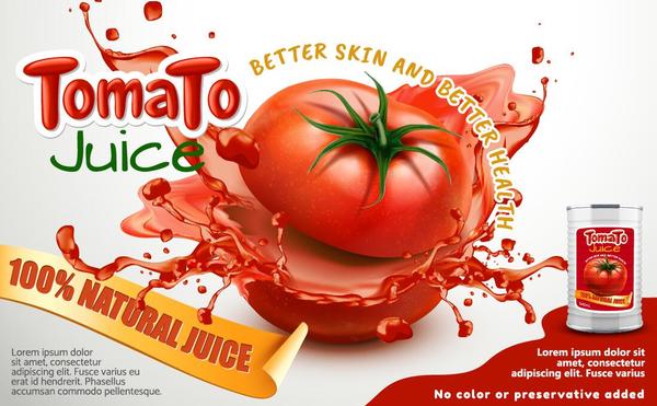 Succo naturale poster pomodoro 