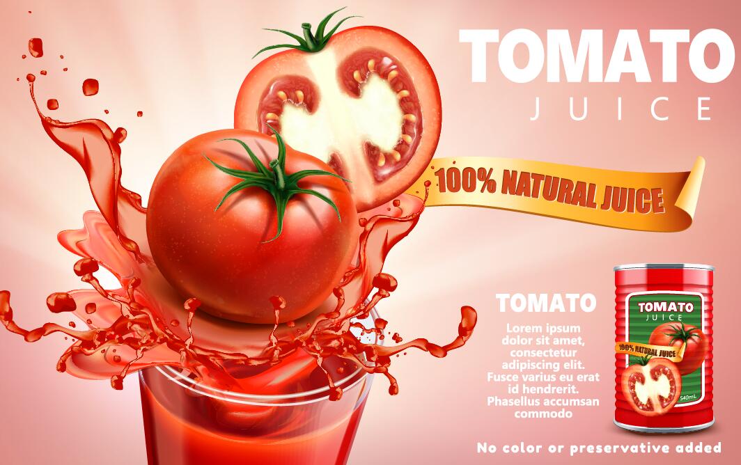 Succo naturale poster pomodoro 