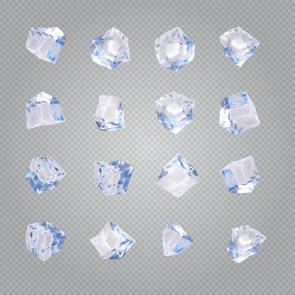 transparent glace cubes 