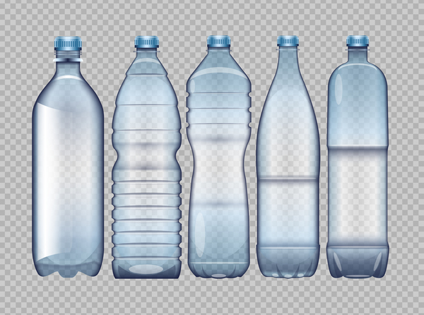 vatten transparent paket flaskor 