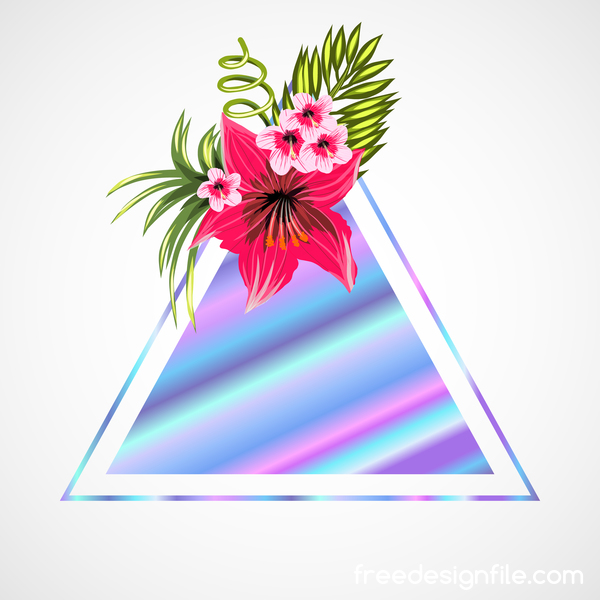 、花、三角形、熱帯 