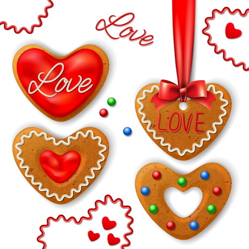 Valentin décoratifs cookies 