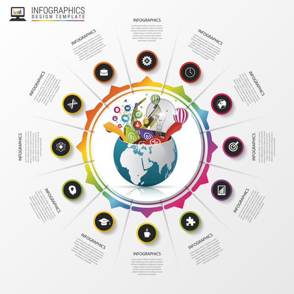 monde infographie creative 