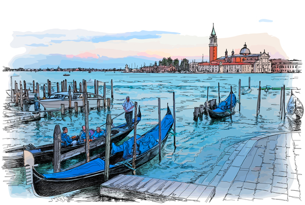 Venedig Landschaft Italien hand 