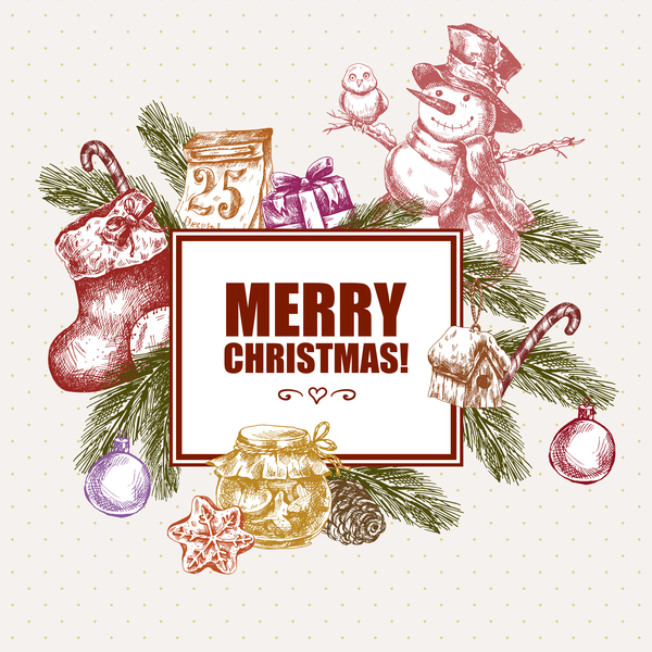 手 ビンテージ クリスマス カード 
