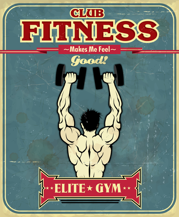 vintage poster fitness club 