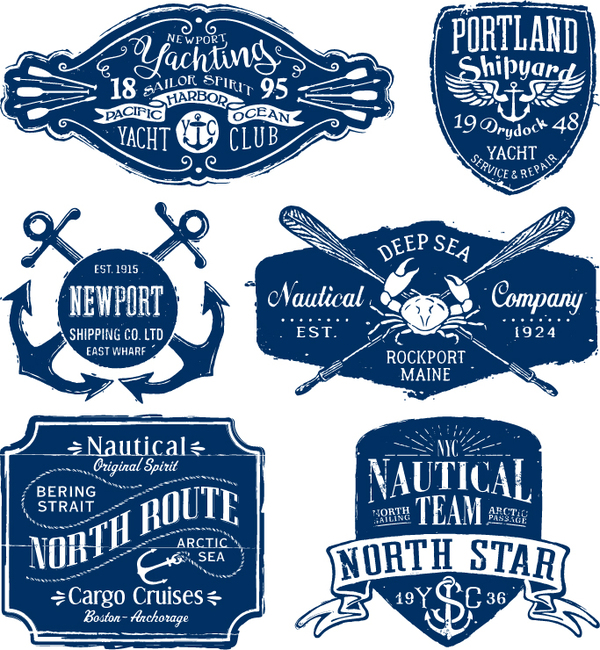 vintage nautical labels  
