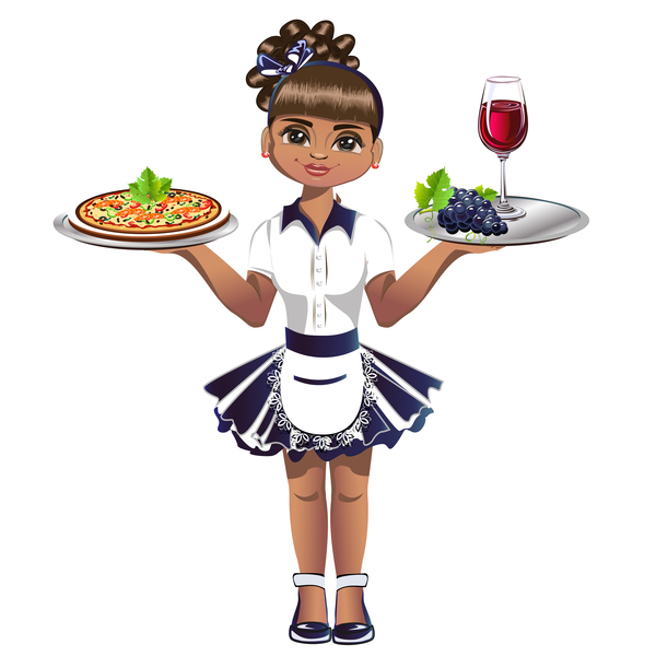 waitress cartoon 