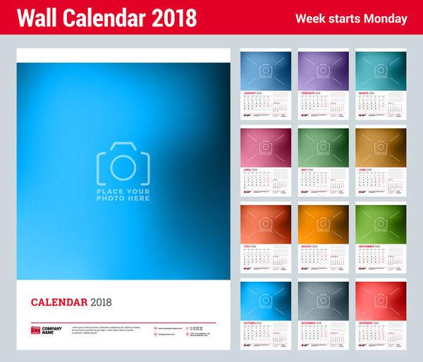 parete calendario 2018  