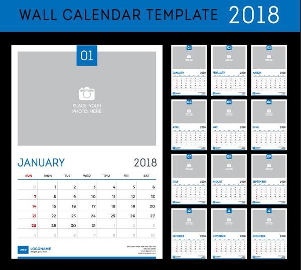 parete calendario 2018 