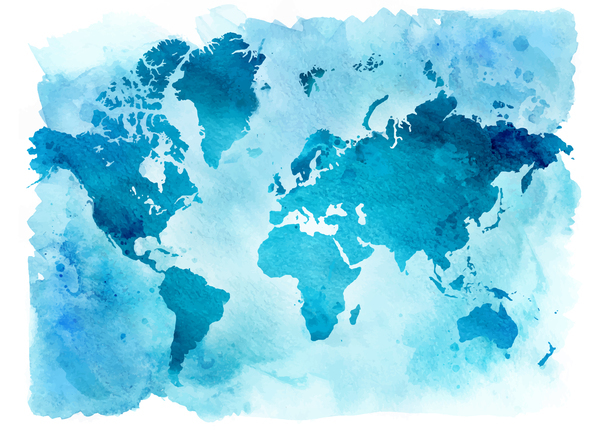 world watercolor map 