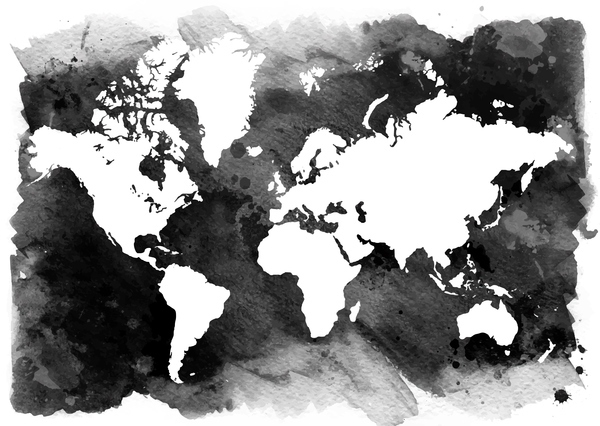 världen Karta akvarell 