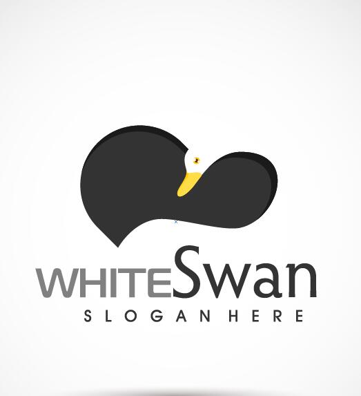 、ロゴ、白鳥、白 