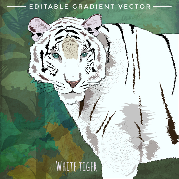tigre main dessiné blanc 