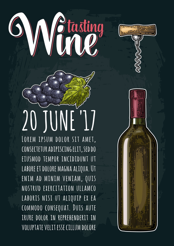 vino di uva poster 