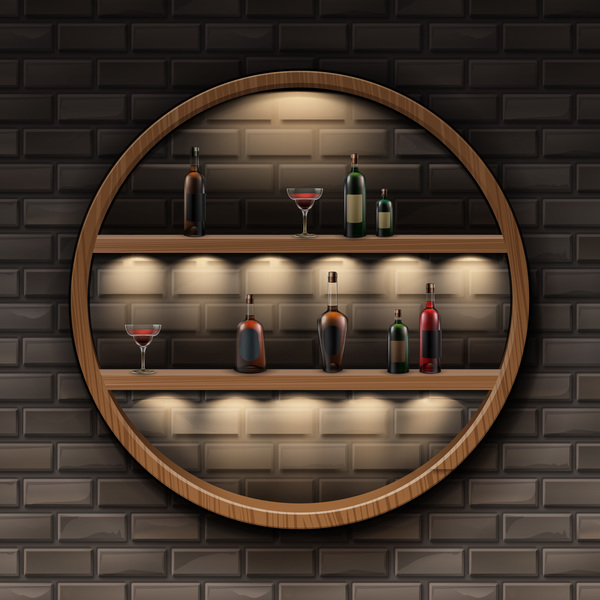vin vägg rack interior 