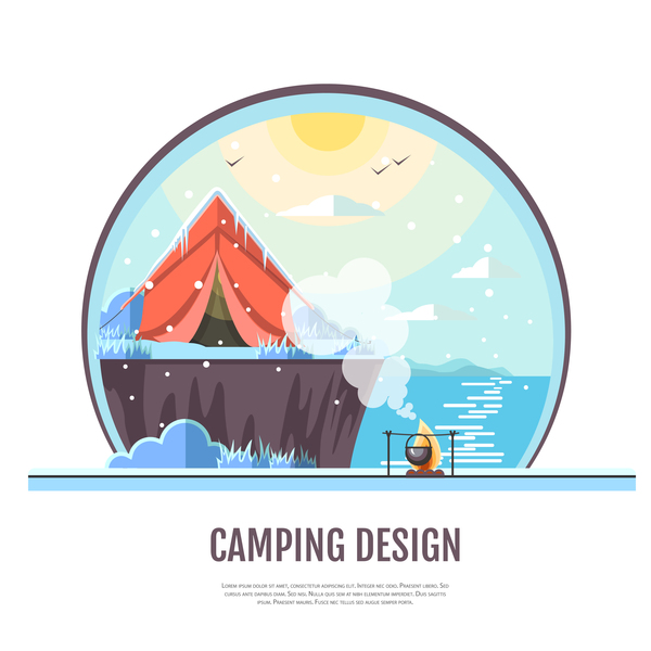 vinter tält camping 
