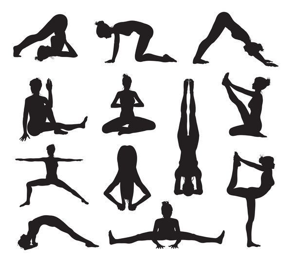 yoga silhouette pose femme 