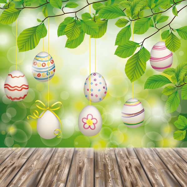 Uova Pasqua in legno a terra 