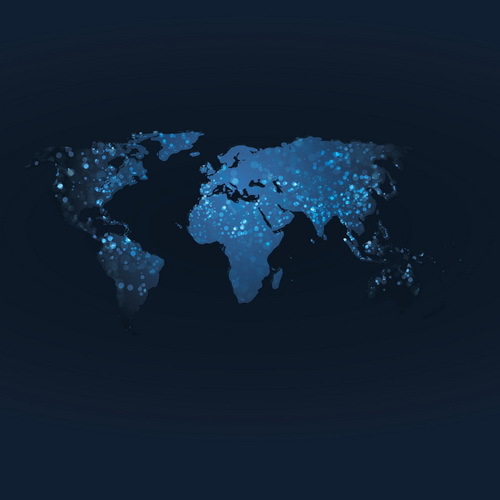 Welt Karte dunkel blau 